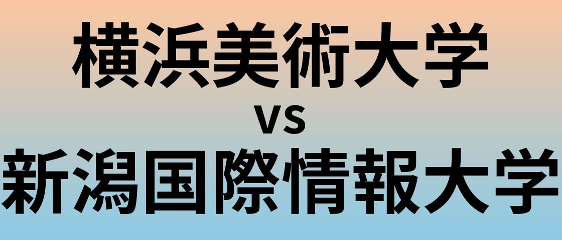横浜美術大学と新潟国際情報大学 のどちらが良い大学?