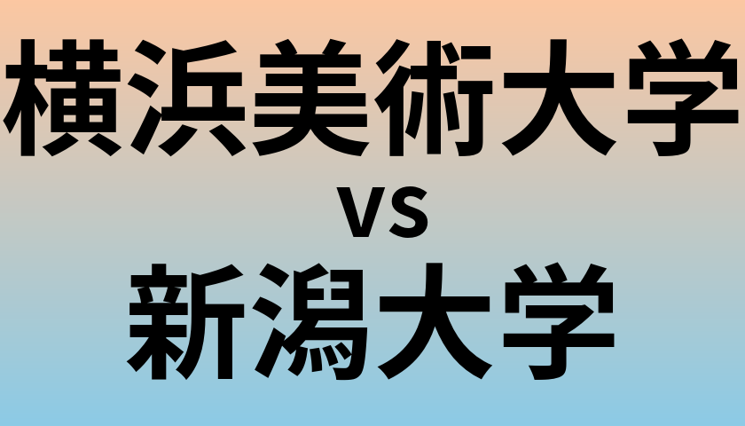 横浜美術大学と新潟大学 のどちらが良い大学?
