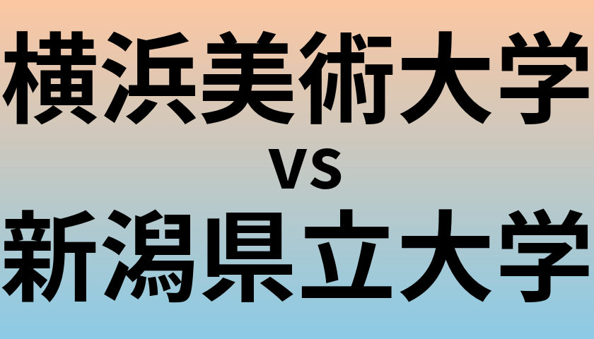 横浜美術大学と新潟県立大学 のどちらが良い大学?