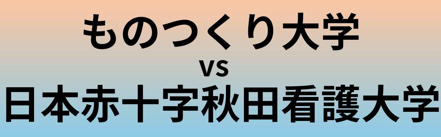 ものつくり大学と日本赤十字秋田看護大学 のどちらが良い大学?
