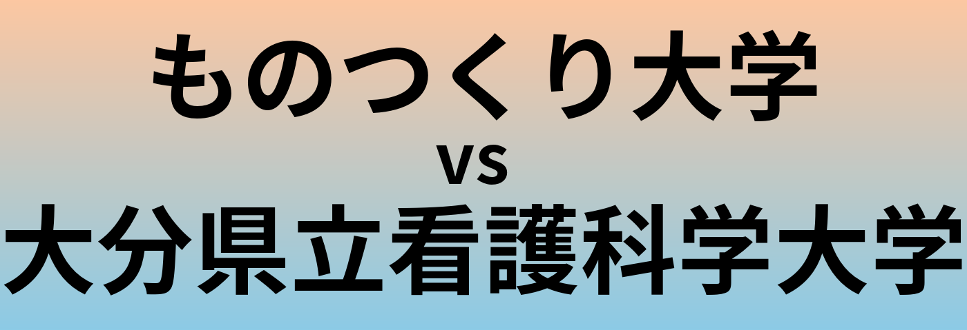 ものつくり大学と大分県立看護科学大学 のどちらが良い大学?