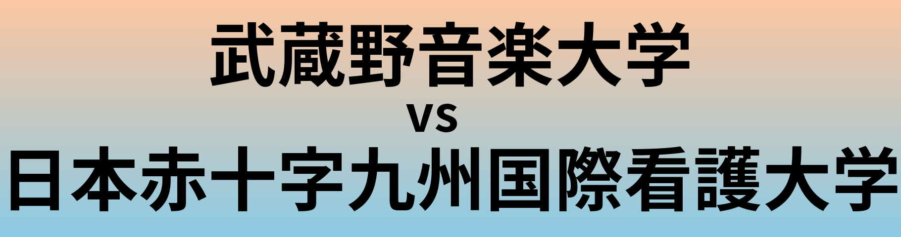武蔵野音楽大学と日本赤十字九州国際看護大学 のどちらが良い大学?